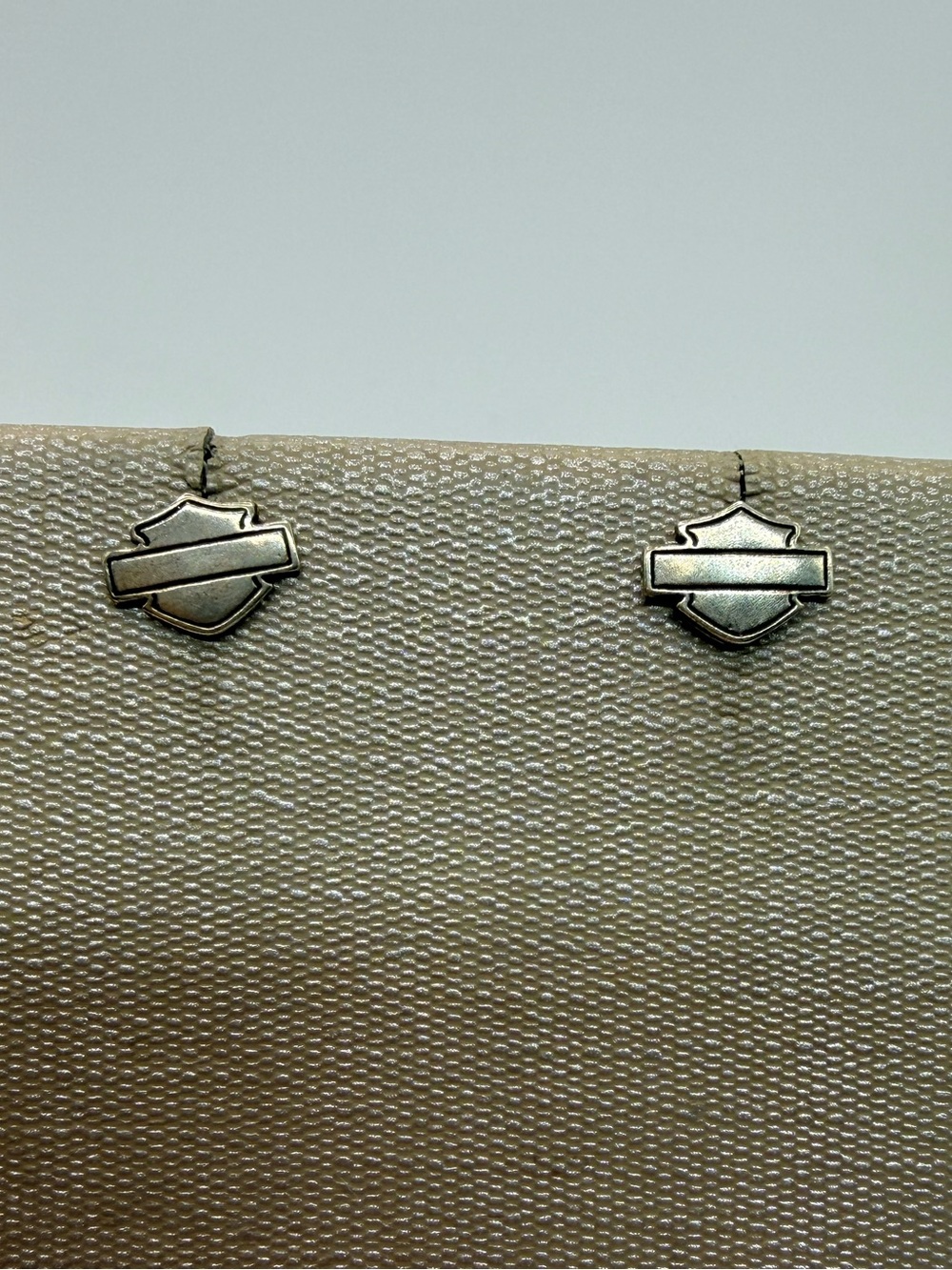Harley-Davidson MB 925 Sterling Silver Bar & Shield Stud Earrings Vintage